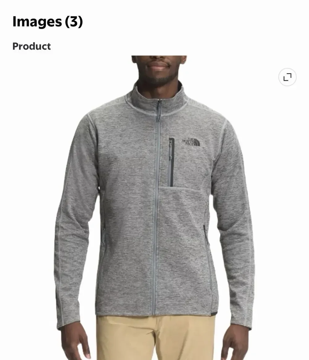 The North Face Canyonlands Mens Med Full-Zip Fleece Jacket Gray Gorpcore Utility